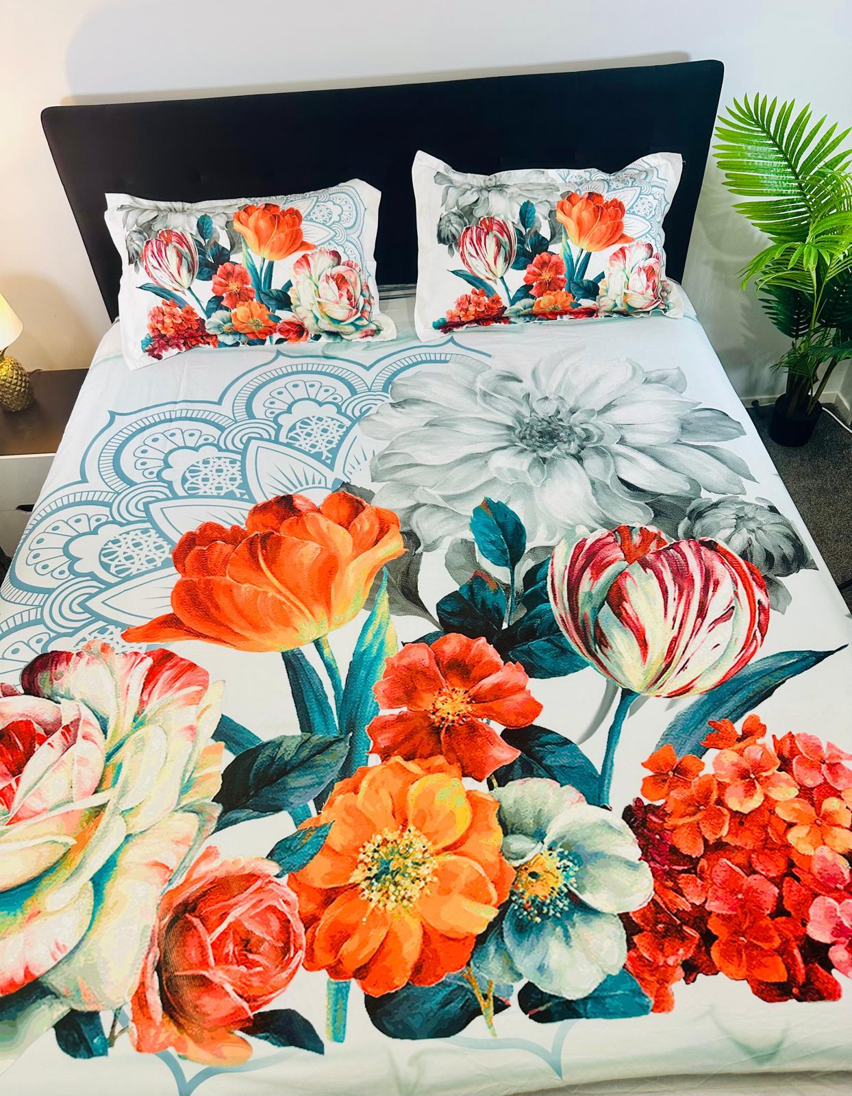 Digi Style Floral Digital Print Premium Cotton Queen Set
