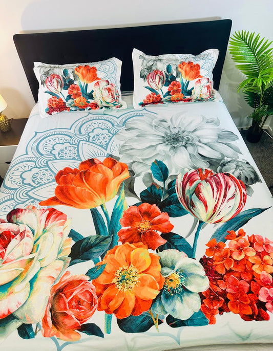 Digi Style Floral Digital Print Premium Cotton Queen Set